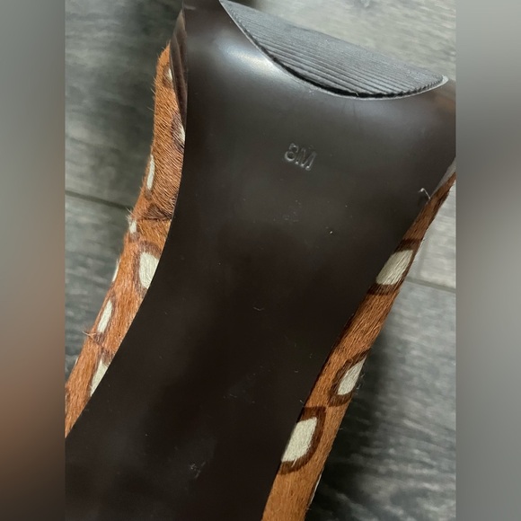 NWT Nine West Rocha Pumps Exotic Pony Hair Leather Platform Stiletto Heels - Picture 3 of 5